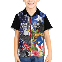 United States Puerto Rico Hawaiian Shirt USA Eagle Coqui Drum Tropical Flowers - Wonder Print Shop