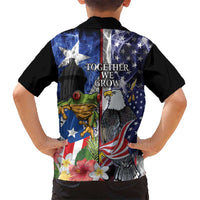United States Puerto Rico Hawaiian Shirt USA Eagle Coqui Drum Tropical Flowers - Wonder Print Shop