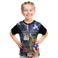 United States Puerto Rico Kid T Shirt USA Eagle Coqui Drum Tropical Flowers - Wonder Print Shop