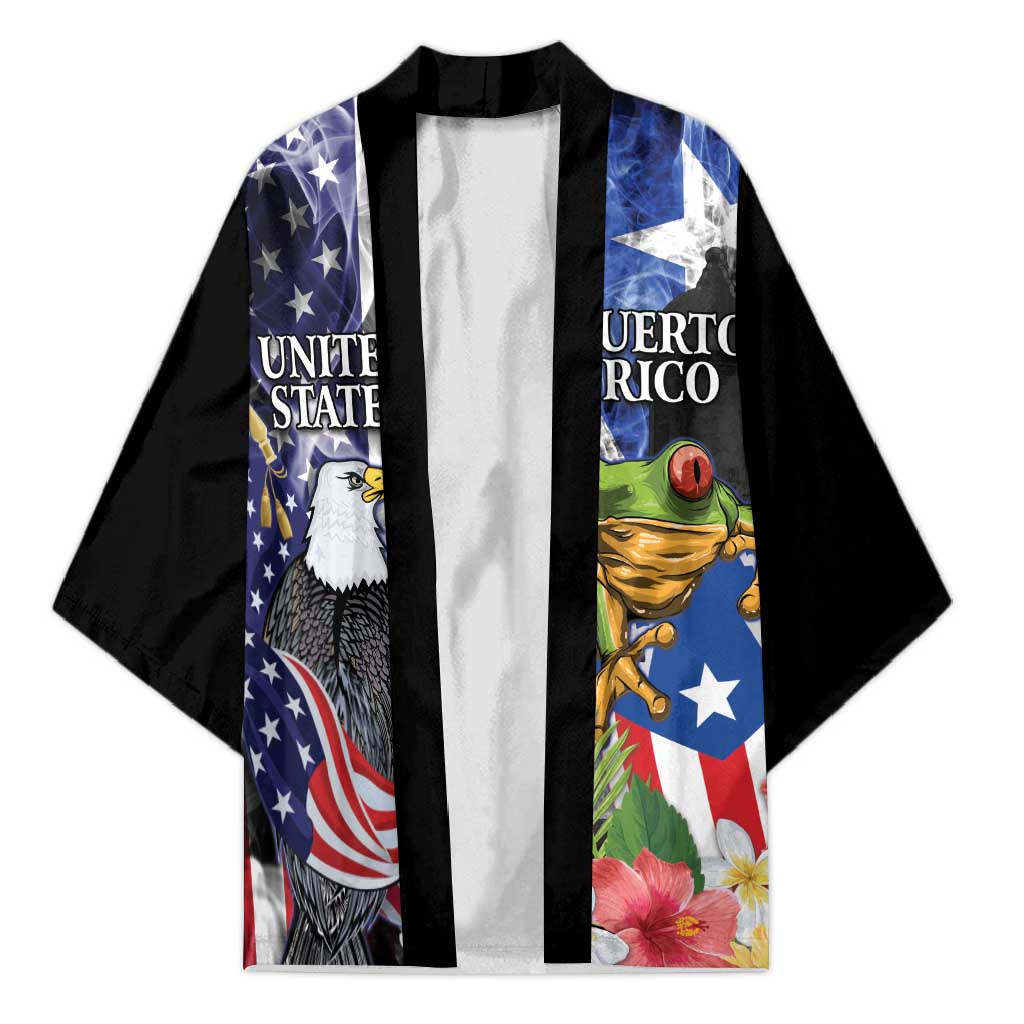 United States Puerto Rico Kimono USA Eagle Coqui Drum Tropical Flowers - Wonder Print Shop