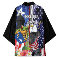 United States Puerto Rico Kimono USA Eagle Coqui Drum Tropical Flowers - Wonder Print Shop