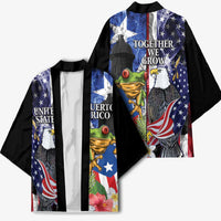 United States Puerto Rico Kimono USA Eagle Coqui Drum Tropical Flowers - Wonder Print Shop