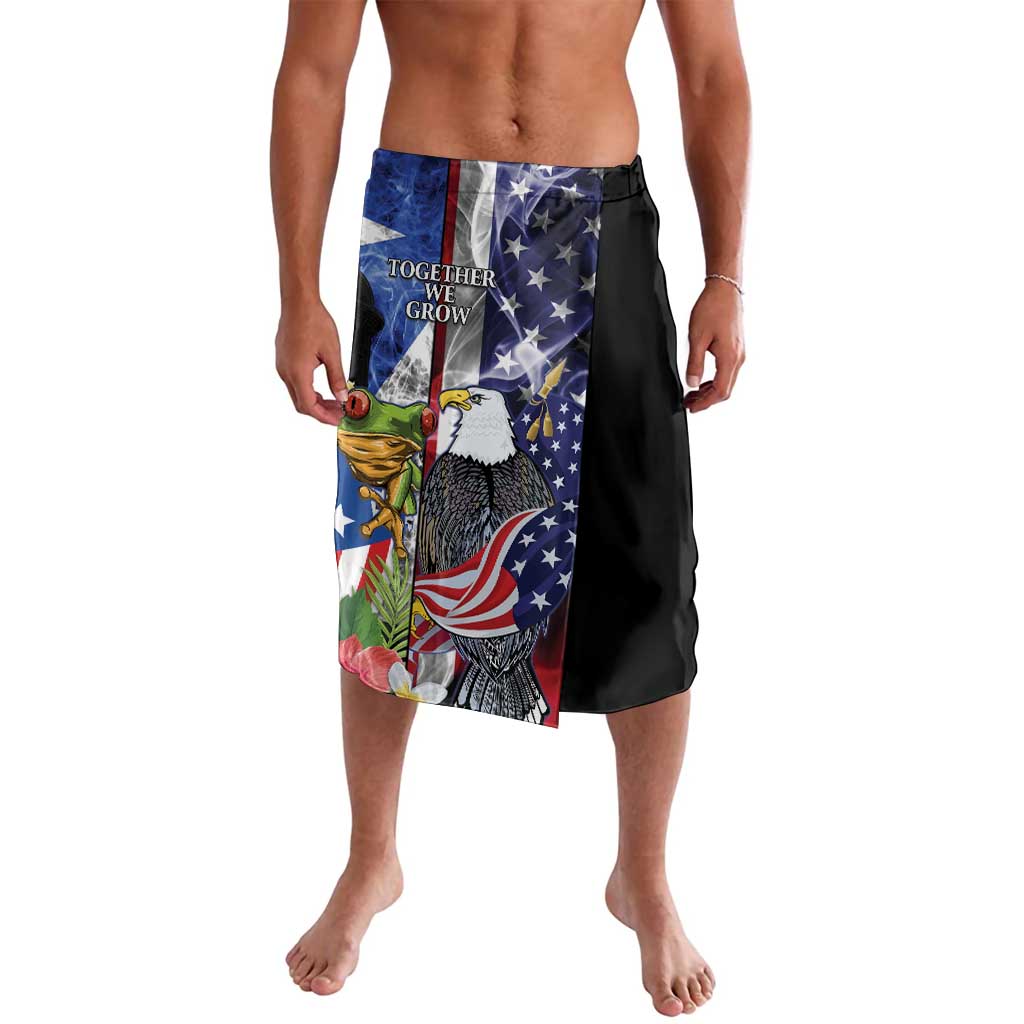 United States Puerto Rico Lavalava USA Eagle Coqui Drum Tropical Flowers - Wonder Print Shop