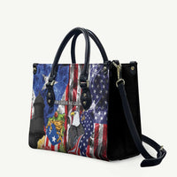 United States Puerto Rico Leather Bag USA Eagle Coqui Drum Tropical Flowers - Wonder Print Shop