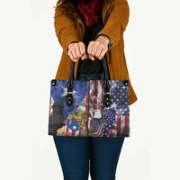 United States Puerto Rico Leather Bag USA Eagle Coqui Drum Tropical Flowers - Wonder Print Shop