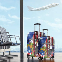 United States Puerto Rico Luggage Cover USA Eagle Coqui Drum Tropical Flowers - Wonder Print Shop