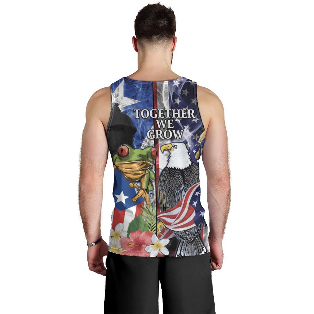 United States Puerto Rico Men Tank Top USA Eagle Coqui Drum Tropical Flowers - Wonder Print Shop