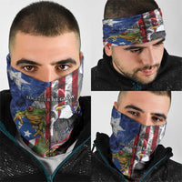 United States Puerto Rico Neck Gaiter USA Eagle Coqui Drum Tropical Flowers - Wonder Print Shop