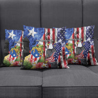 United States Puerto Rico Pillow Cover USA Eagle Coqui Drum Tropical Flowers - Wonder Print Shop