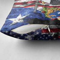 United States Puerto Rico Pillow Cover USA Eagle Coqui Drum Tropical Flowers - Wonder Print Shop