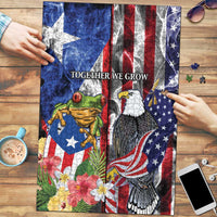 United States Puerto Rico Puzzle USA Eagle Coqui Drum Tropical Flowers - Wonder Print Shop