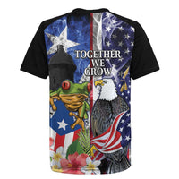 United States Puerto Rico Rugby Jersey USA Eagle Coqui Drum Tropical Flowers - Wonder Print Shop