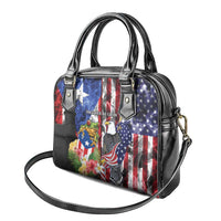 United States Puerto Rico Shoulder Handbag USA Eagle Coqui Drum Tropical Flowers - Wonder Print Shop