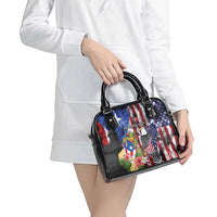 United States Puerto Rico Shoulder Handbag USA Eagle Coqui Drum Tropical Flowers - Wonder Print Shop