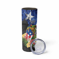 United States Puerto Rico Skinny Tumbler USA Eagle Coqui Drum Tropical Flowers - Wonder Print Shop
