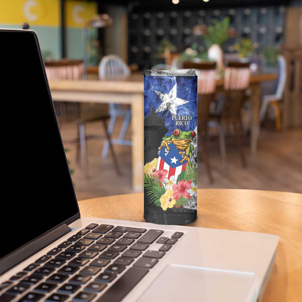 United States Puerto Rico Skinny Tumbler USA Eagle Coqui Drum Tropical Flowers - Wonder Print Shop