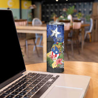 United States Puerto Rico Skinny Tumbler USA Eagle Coqui Drum Tropical Flowers - Wonder Print Shop