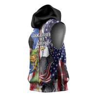United States Puerto Rico Sleeveless Hoodie USA Eagle Coqui Drum Tropical Flowers - Wonder Print Shop