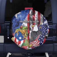United States Puerto Rico Spare Tire Cover USA Eagle Coqui Drum Tropical Flowers - Wonder Print Shop