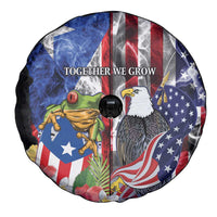 United States Puerto Rico Spare Tire Cover USA Eagle Coqui Drum Tropical Flowers - Wonder Print Shop
