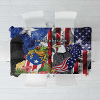 United States Puerto Rico Tablecloth USA Eagle Coqui Drum Tropical Flowers - Wonder Print Shop