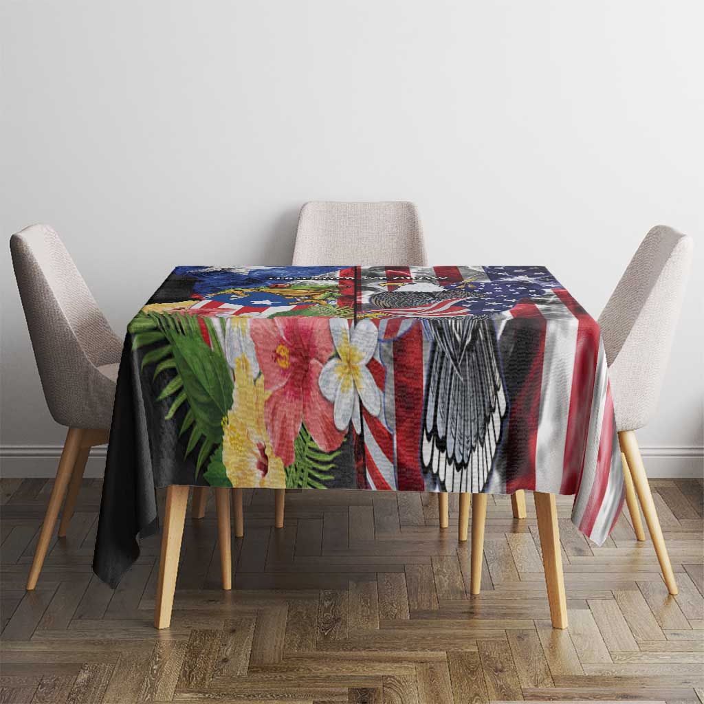 United States Puerto Rico Tablecloth USA Eagle Coqui Drum Tropical Flowers - Wonder Print Shop