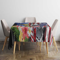 United States Puerto Rico Tablecloth USA Eagle Coqui Drum Tropical Flowers - Wonder Print Shop