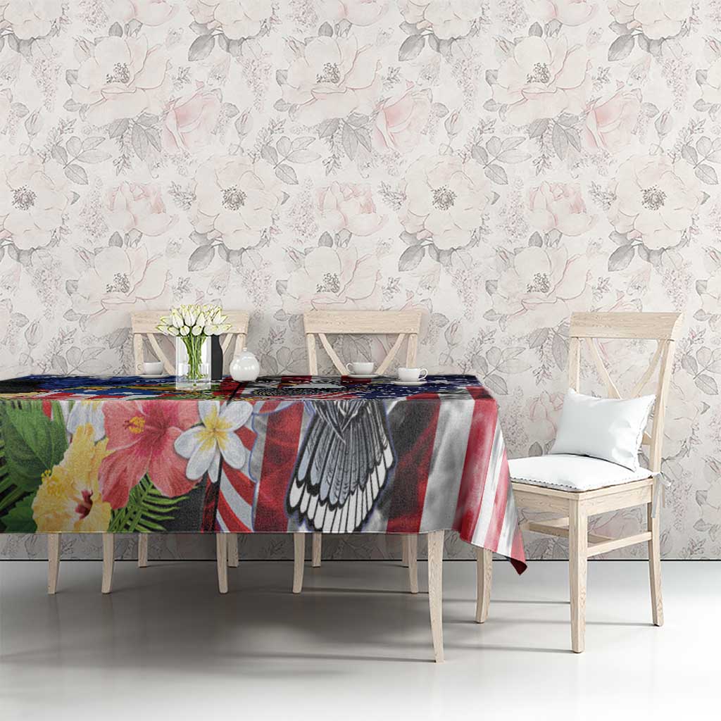 United States Puerto Rico Tablecloth USA Eagle Coqui Drum Tropical Flowers - Wonder Print Shop