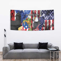 United States Puerto Rico Tapestry USA Eagle Coqui Drum Tropical Flowers - Wonder Print Shop