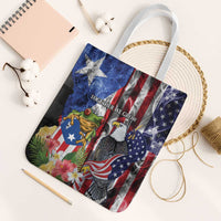 United States Puerto Rico Tote Bag USA Eagle Coqui Drum Tropical Flowers - Wonder Print Shop