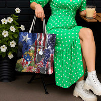 United States Puerto Rico Tote Bag USA Eagle Coqui Drum Tropical Flowers - Wonder Print Shop
