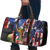 United States Puerto Rico Travel Bag USA Eagle Coqui Drum Tropical Flowers - Wonder Print Shop