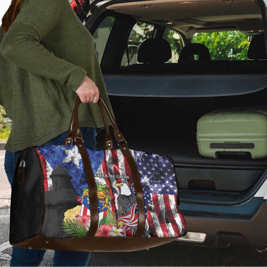 United States Puerto Rico Travel Bag USA Eagle Coqui Drum Tropical Flowers - Wonder Print Shop