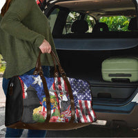 United States Puerto Rico Travel Bag USA Eagle Coqui Drum Tropical Flowers - Wonder Print Shop
