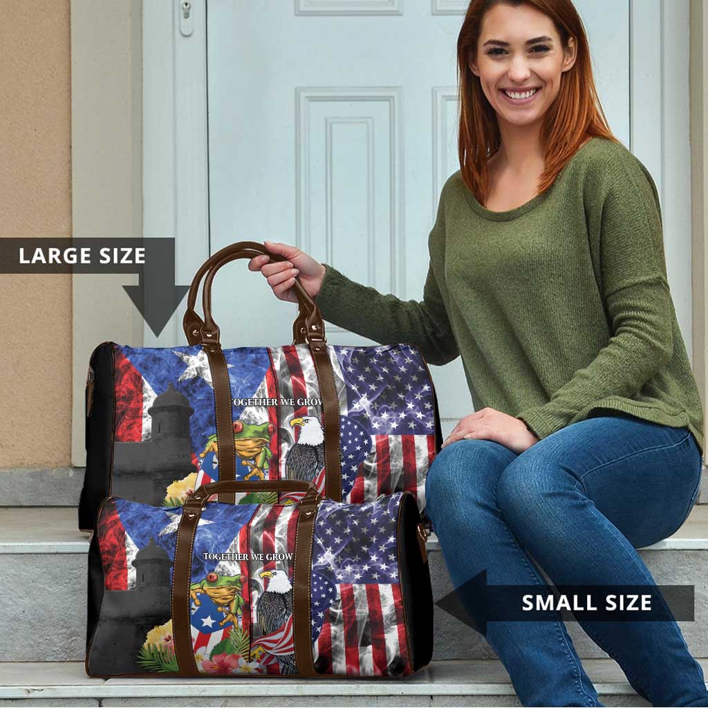 United States Puerto Rico Travel Bag USA Eagle Coqui Drum Tropical Flowers - Wonder Print Shop