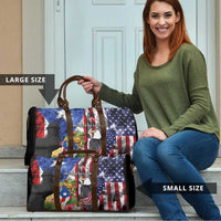 United States Puerto Rico Travel Bag USA Eagle Coqui Drum Tropical Flowers - Wonder Print Shop