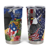 United States Puerto Rico Tumbler Cup USA Eagle Coqui Drum Tropical Flowers - Wonder Print Shop