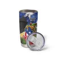 United States Puerto Rico Tumbler Cup USA Eagle Coqui Drum Tropical Flowers - Wonder Print Shop