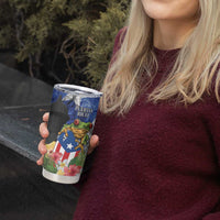 United States Puerto Rico Tumbler Cup USA Eagle Coqui Drum Tropical Flowers - Wonder Print Shop