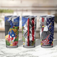 United States Puerto Rico Tumbler Cup USA Eagle Coqui Drum Tropical Flowers - Wonder Print Shop