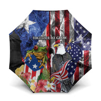 United States Puerto Rico Umbrella USA Eagle Coqui Drum Tropical Flowers - Wonder Print Shop