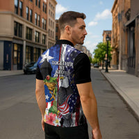 United States Puerto Rico Zipper Polo Shirt USA Eagle Coqui Drum Tropical Flowers - Wonder Print Shop