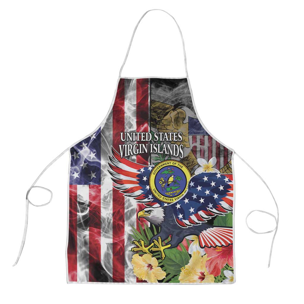 US Virgin Islands USA Half Flag Apron Together We Grow Smoke Effect - Wonder Print Shop