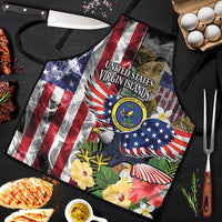 US Virgin Islands USA Half Flag Apron Together We Grow Smoke Effect - Wonder Print Shop