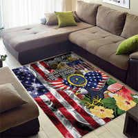 US Virgin Islands USA Half Flag Area Rug Together We Grow Smoke Effect - Wonder Print Shop