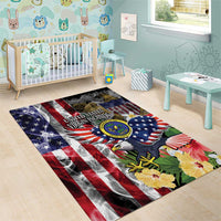 US Virgin Islands USA Half Flag Area Rug Together We Grow Smoke Effect - Wonder Print Shop