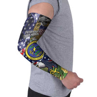 US Virgin Islands USA Half Flag Arm Sleeves Together We Grow Smoke Effect - Wonder Print Shop