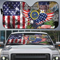 US Virgin Islands USA Half Flag Auto Sun Shade Together We Grow Smoke Effect - Wonder Print Shop