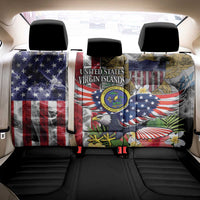 US Virgin Islands USA Half Flag Back Car Seat Cover Together We Grow Smoke Effect - Wonder Print Shop