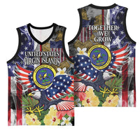 US Virgin Islands USA Half Flag Basketball Jersey Together We Grow Smoke Effect - Wonder Print Shop